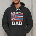Baseball Dad For Men American Flag 4th Of July Fathers Day Men Hoodie