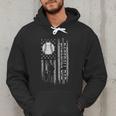 Baseball Dad Silhouette Bat Flag Stars Men Hoodie