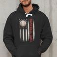 Baseball DAD USA American Flag Fathers Day 4th Of July Men Hoodie Baseball DAD USA American Flag Fathers Day 4th Of July Men Hoodie