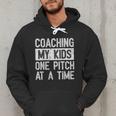 Baseball Dad Vintage Coaching My Kids One Pitch At A Time Men Hoodie