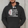 Baseball Dads Baseball Dad I Teach My Boys To Hit And Steal Men Hoodie