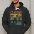Coaching My Kids One Pitch At A Time Vintage Baseball Dad Men Hoodie Coaching My Kids One Pitch At A Time Vintage Baseball Dad Men Hoodie