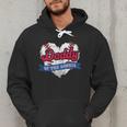 Daddy Of The Rookie Baseball Dad Retro Love Heart Birthday Men Hoodie
