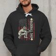 Fathers Day Baseball Dad Flag Dad Men Baseball Catcher Men Hoodie