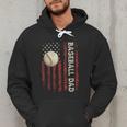 Fathers Day Baseball Dad USA Flag For Dad Men Baseball Men Hoodie
