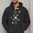 Patriotic Baseball Dad Father's Day Red Blue Star Men Hoodie Patriotic Baseball Dad Father's Day Red Blue Star Men Hoodie