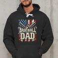 Retro American Flag Baseball Dad Father's Day Men Hoodie