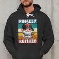 Retro Baseball Retirement Gnome Baseball Dad Finally Retired Men Hoodie