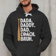 Retro Dada Daddy Dad Coach Bruh Baseball Dad Fathers Day Men Men Hoodie