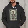 Retro Skeleton Baseball Dad Tarot Card Halloween Sport Lover Men Hoodie