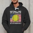 Softball Dad Like a Baseball Dad Father's Day USA Flag Men Hoodie Softball Dad Like a Baseball Dad Father's Day USA Flag Men Hoodie