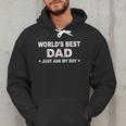 World's Best Dad Just Ask My Boy Baseball Dad Father's Day Men Hoodie World's Best Dad Just Ask My Boy Baseball Dad Father's Day Men Hoodie