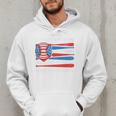 I Can't My Son Has Baseball Dad American Flag 4th Of July Premium Men Hoodie