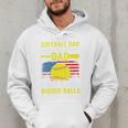 Softball Dad Like A Baseball Dad But Bigger Balls Back Premium Men Hoodie
