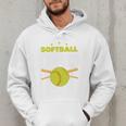 Softball Dad Just Like A Baseball Dad Player Premium Men Hoodie Softball Dad Just Like A Baseball Dad Player Premium Men Hoodie