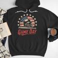 Baseball Dad Game Day USA Flag Men Hoodie