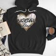 Baseball Dad Leopard Heart Baseball Lover Men Hoodie