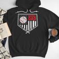 Baseball Dad Men USA American Flag Fathers Day 4th Of July Men Hoodie