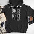 Baseball Dad Silhouette Bat Flag Stars Men Hoodie