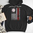 Baseball Dad USA American Flag Men Daddy Fathers Day Men Hoodie