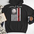 Baseball Dad USA American Flag Patriotic Dad 4th Of July Men Hoodie