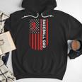 Baseball Dad Usa American Flag Patriotic Dad Father's Day Men Hoodie