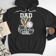 Dad Of The Birthday Girl Baseball Dad Leopard Heart Men Hoodie