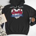 Daddy Of The Rookie Baseball Dad Retro Love Heart Birthday Men Hoodie