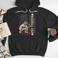 Fathers Day Baseball Dad Flag Dad Men Baseball Catcher Men Hoodie