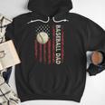 Fathers Day Baseball Dad USA Flag For Dad Men Baseball Men Hoodie