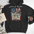 Retro American Flag Baseball Dad Father's Day Men Hoodie