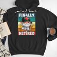 Retro Baseball Retirement Gnome Baseball Dad Finally Retired Men Hoodie