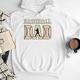 Baseball Dad Distressed Bold Stitch Graphic Sports Father Premium Men Hoodie