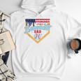 Baseball Dad Ice Cream Drip Father American Flag 4th Of July Men Hoodie