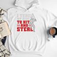 Baseball Dad Teach Kids Hit And Steal Softball Game Premium Tri-Blend Men Hoodie