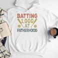 Baseball Dad Vintage Batting 1000 At Fatherhood Men Hoodie