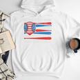 I Can't My Son Has Baseball Dad American Flag 4th Of July Premium Men Hoodie