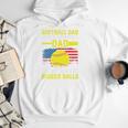 Softball Dad Like A Baseball Dad But Bigger Balls Back Premium Men Hoodie