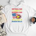 Softball Dad Like A Baseball Dad But With Bigger Balls Premium Men Hoodie Softball Dad Like A Baseball Dad But With Bigger Balls Premium Men Hoodie