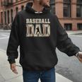 Baseball Dad Distressed Bold Stitch Graphic Sports Father Men Hoodie