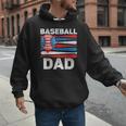 Baseball Dad For Men American Flag 4th Of July Fathers Day Men Hoodie