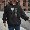 Baseball Dad Silhouette Bat Flag Stars Men Hoodie
