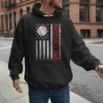 Baseball Dad USA American Flag Men Daddy Fathers Day Men Hoodie