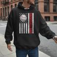 Baseball Dad USA American Flag Patriotic Dad 4th Of July Men Hoodie