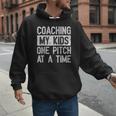 Baseball Dad Vintage Coaching My Kids One Pitch At A Time Men Hoodie