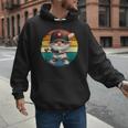 Baseball Grandpa Gnome On A Retro Sunset For Baseball Dad Men Hoodie