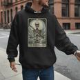 Retro Skeleton Baseball Dad Tarot Card Halloween Sport Lover Men Hoodie
