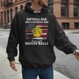 Vintage Softball Dad Like A Baseball Dad US Flag Fathers Day Men Hoodie