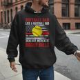 Vintage Softball Dad Like A Baseball Dad US Flag Men Hoodie