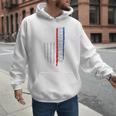 Vintage Baseball US Flag Tee Baseball Dad Player Coach Premium Tri-Blend Men Hoodie